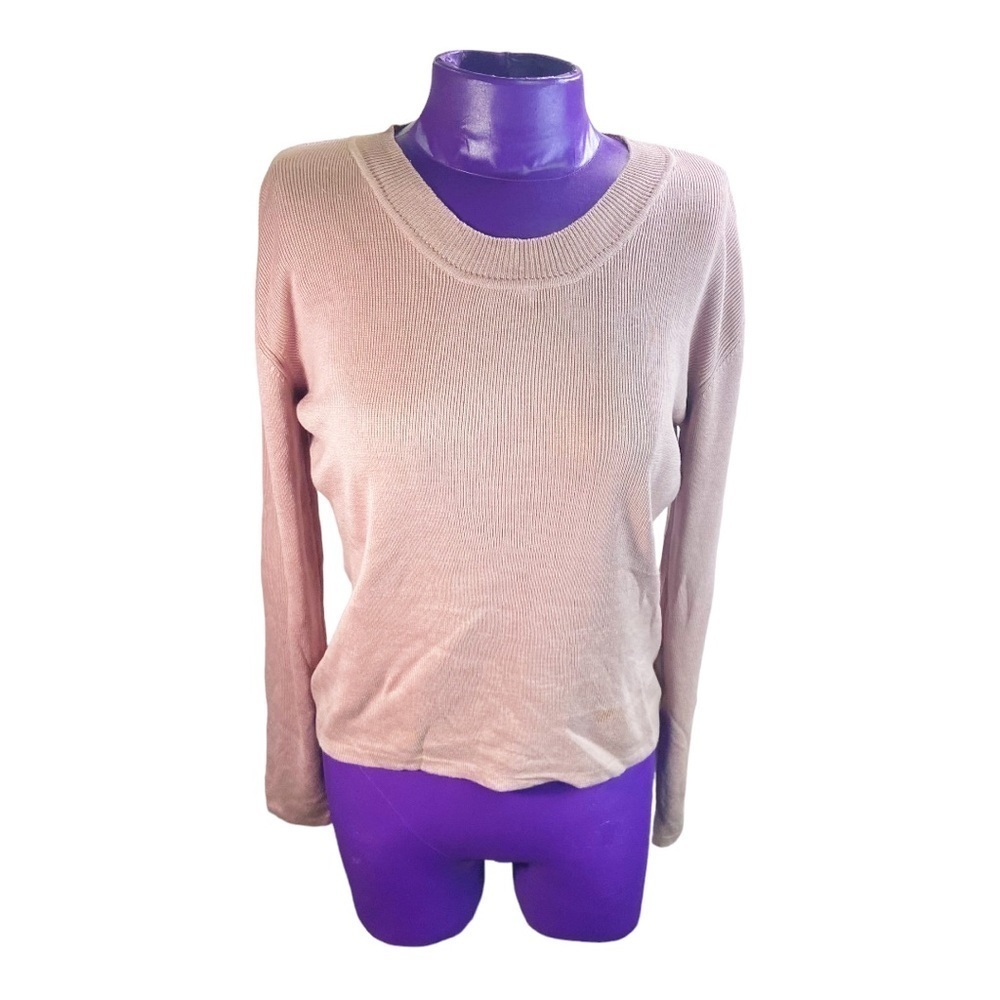 Joseph A que’st-ce quec’est silk muted pink scoop neck sweater M